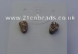 NGE5113 5*8mm freeform plated druzy quartz earrings wholesale