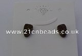 NGE5115 5*8mm freeform plated druzy quartz earrings wholesale