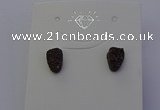 NGE5116 5*8mm freeform plated druzy quartz earrings wholesale