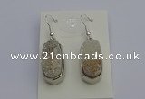 NGE5120 10*22mm - 12*25mm freeform plated druzy quartz earrings