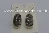 NGE5121 10*22mm - 12*25mm freeform plated druzy quartz earrings