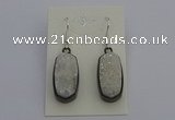 NGE5140 10*22mm - 12*25mm freeform plated druzy quartz earrings