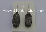 NGE5141 10*22mm - 12*25mm freeform plated druzy quartz earrings