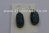 NGE5143 10*22mm - 12*25mm freeform plated druzy quartz earrings