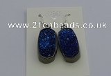 NGE5147 10*22mm - 12*25mm freeform plated druzy quartz earrings