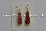 NGE5171 10*28mm - 10*30mm flat teardrop mookaite earrings