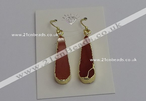 NGE5171 10*28mm - 10*30mm flat teardrop mookaite earrings