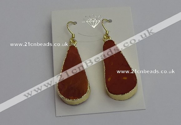 NGE5172 15*28mm - 15*30mm flat teardrop mookaite earrings