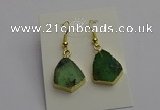 NGE5175 15*20mm australia chrysoprase earrings wholesale