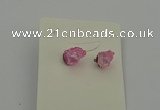 NGE5182 5*8mm - 6*10mm nuggets plated druzy quartz earrings