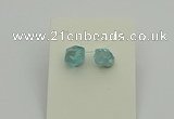 NGE5184 5*8mm - 6*10mm nuggets plated druzy quartz earrings