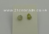 NGE5186 5*8mm - 6*10mm nuggets plated druzy quartz earrings