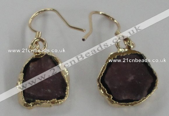 NGE52 10*12mm - 13*15mm freeform tourmaline gemstone earrings