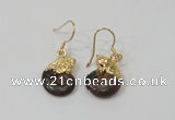 NGE56 12*16mm - 13*18mm ammonite gemstone earrings wholesale