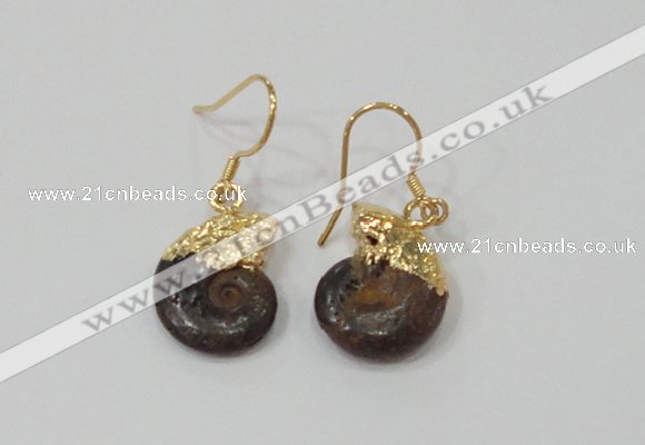 NGE56 12*16mm - 13*18mm ammonite gemstone earrings wholesale