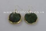 NGE59 30mm flat round agate gemstone earrings wholesale