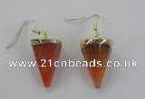 NGE61 14*20mm - 15*22mm cone agate gemstone earrings wholesale