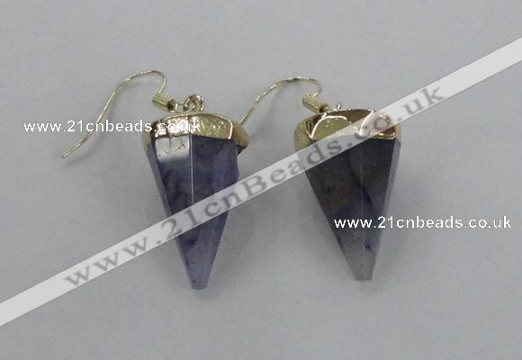 NGE63 14*20mm - 15*22mm cone agate gemstone earrings wholesale