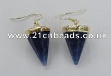 NGE64 14*20mm - 15*22mm cone agate gemstone earrings wholesale