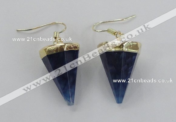 NGE64 14*20mm - 15*22mm cone agate gemstone earrings wholesale