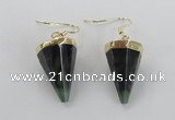 NGE65 14*20mm - 15*22mm cone agate gemstone earrings wholesale