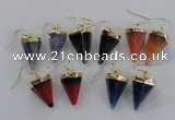 NGE66 14*20mm - 15*22mm cone agate gemstone earrings wholesale