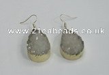 NGE76 20*30mm teardrop druzy agate gemstone earrings wholesale