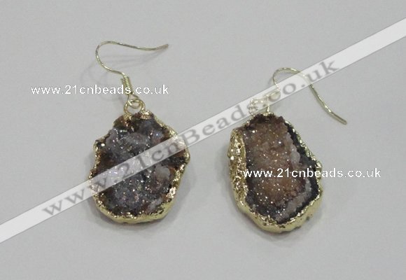 NGE80 18*25mm - 20*25mm freeform druzy agate gemstone earrings