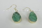 NGE88 15*20mm teardrop druzy agate gemstone earrings wholesale