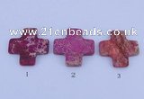 NGP03 5PCS 45*45mm cross dyed imperial jasper pendants wholesale