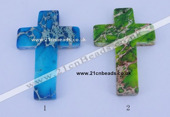 NGP05 5PCS 40*60mm cross dyed imperial jasper pendants wholesale