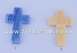 NGP06 5PCS 40*60mm cross blue lace agate pendants wholesale