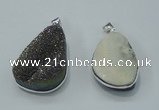 NGP1003 25*35mm - 35*45mm freeform druzy agate beads pendant