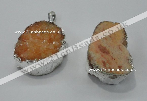 NGP1007 25*35mm - 35*45mm freeform druzy agate beads pendant