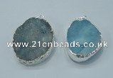 NGP1010 25*35mm - 35*45mm freeform druzy agate beads pendant