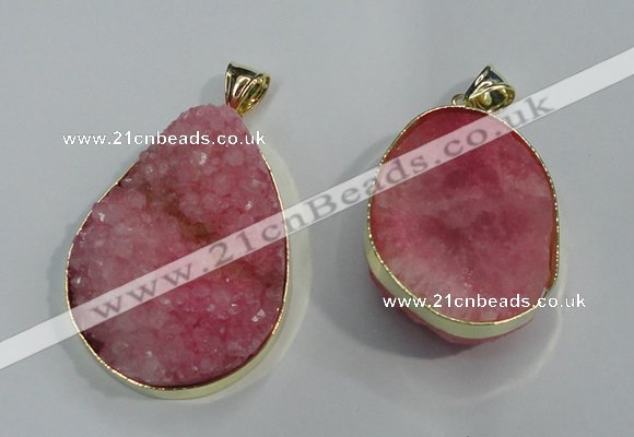 NGP1020 25*35mm - 35*45mm freeform druzy agate beads pendant