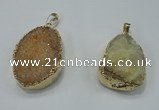 NGP1025 25*35mm - 35*45mm freeform druzy agate beads pendant