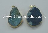 NGP1028 25*35mm - 35*45mm freeform druzy agate beads pendant