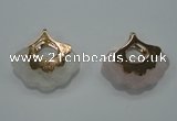 NGP1070 8*25*28mm rose quartz pendants with brass setting