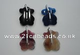 NGP1082 30*40mm agate gemstone pendants with brass setting