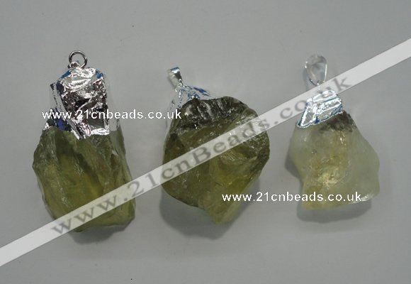 NGP1086 20*30mm - 25*50mm nuggets yellow quartz pendants