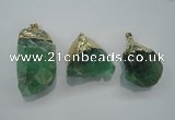 NGP1088 20*30mm - 25*50mm nuggets green fluorite pendants