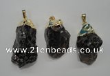 NGP1089 20*30mm - 25*50mm nuggets smoky quartz pendants