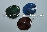 NGP1102 30*40 - 45*65mm freeform druzy agate pendants with brass setting