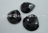 NGP1131 40*45 - 50*55mm faceted teardrop plated druzy agate pendants