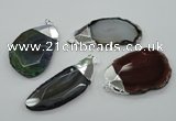 NGP1159 35*50mm - 50*70mm freeform agate pendants with brass setting