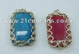 NGP1161 35*60mm freeform agate pendants with brass setting