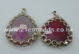NGP1162 50*55mm - 52*60mm freeform agate pendants with brass setting
