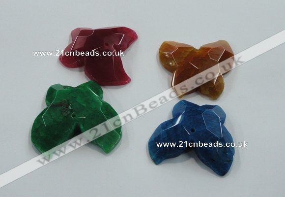 NGP1218 45*48mm carved butterfly agate gemstone pendants wholesale