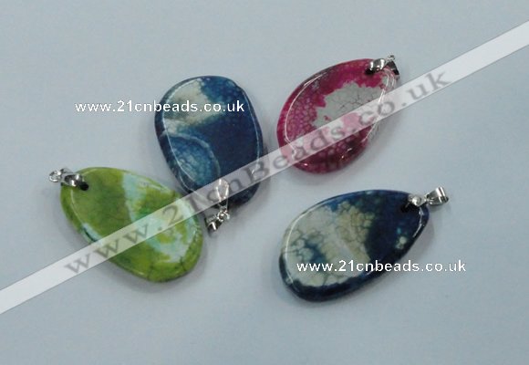 NGP1228 30*45mm - 35*50mm freeform agate pendants with brass setting